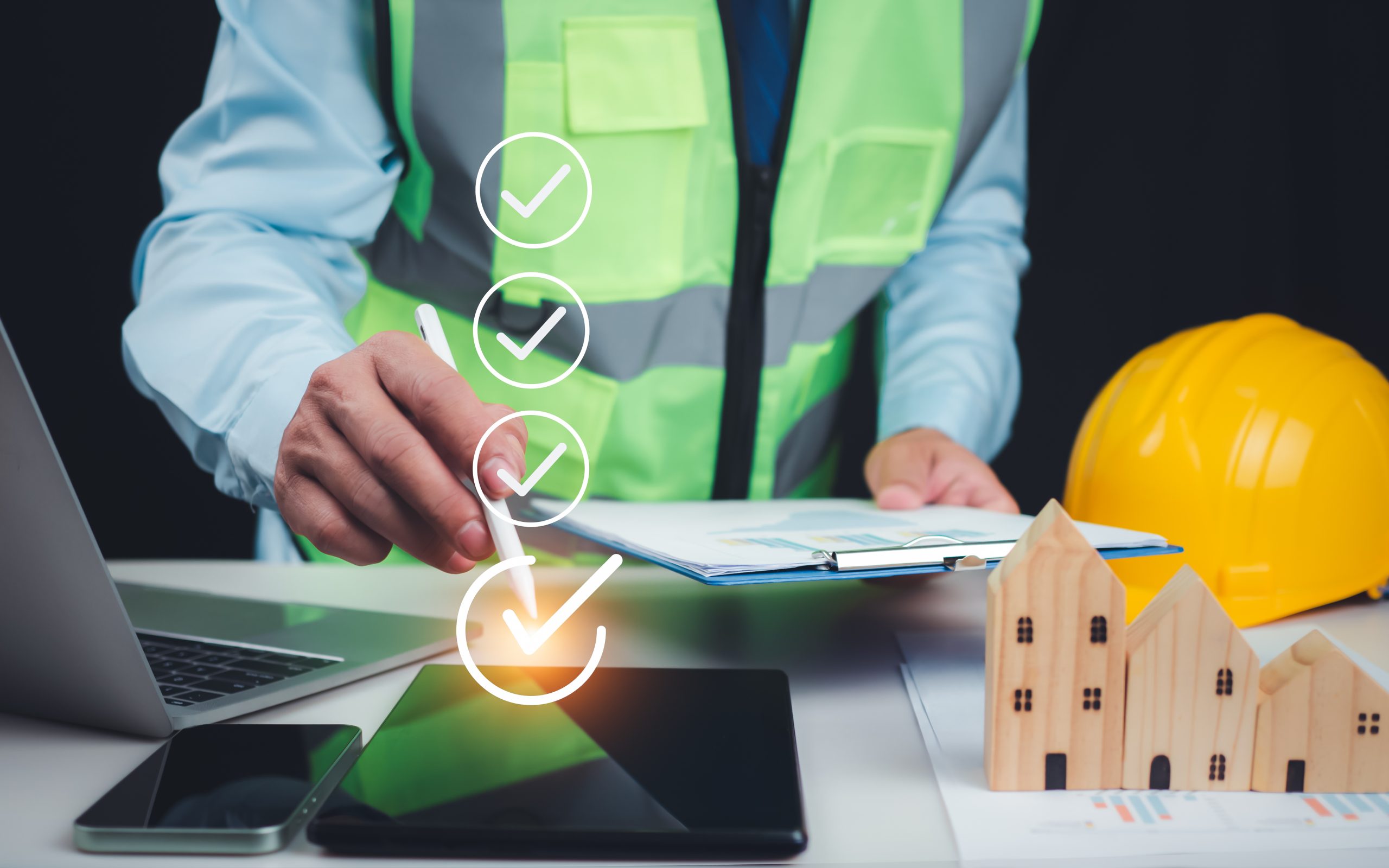 Planned maintenance records and inspection documentation being reviewed