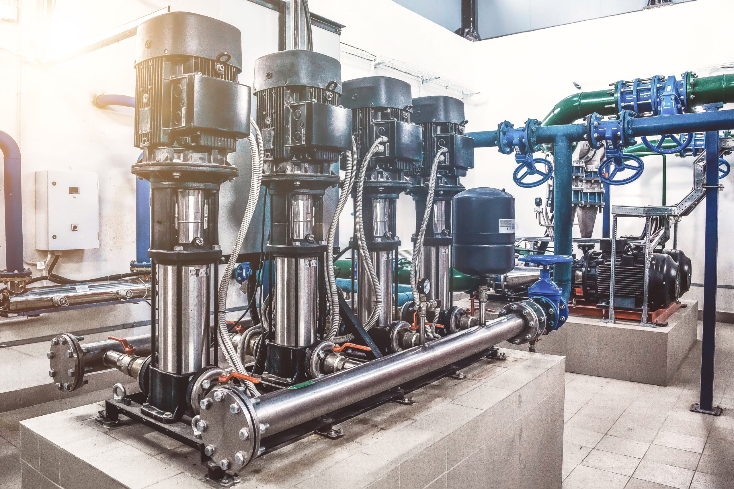 Industrial pump and pipework installation