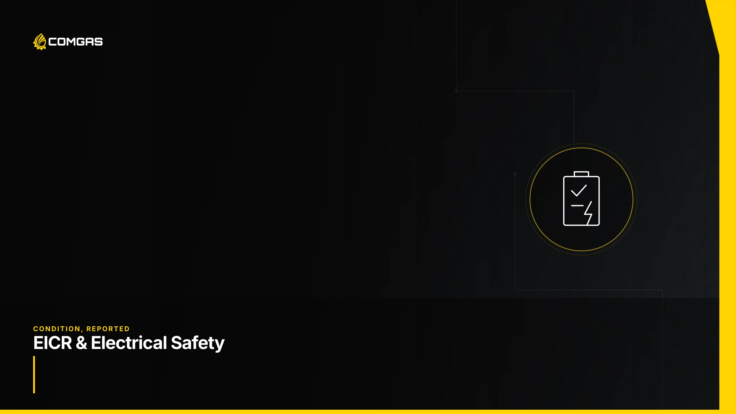 ComGas branded graphic for EICR and electrical safety