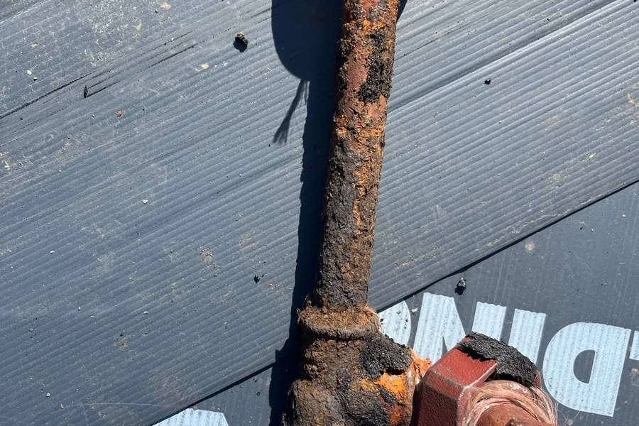 Corroded external pipework identified during the Didcot ventilation condition survey