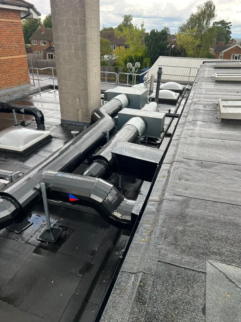Overview of completed rooftop ventilation installation at Didcot Ambulance Resource Centre